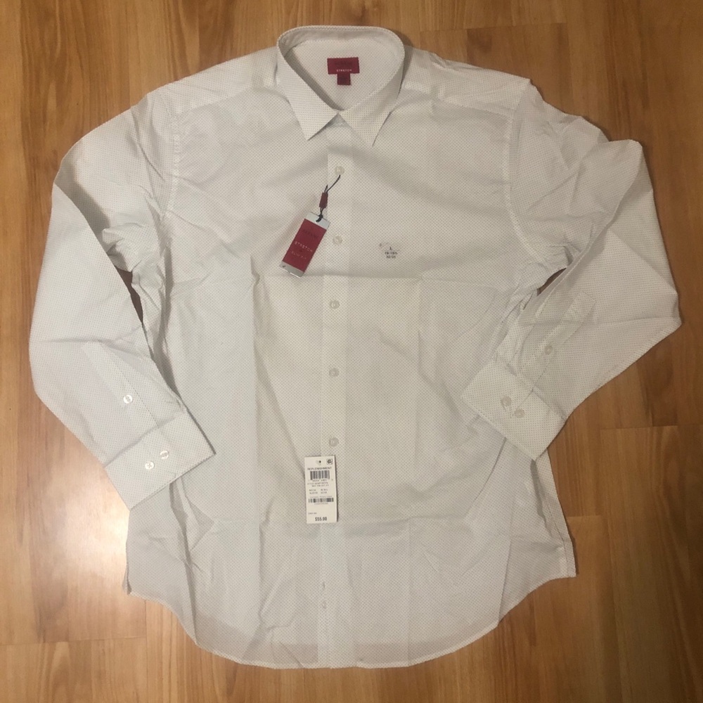 Alfani Men's Subtle Pattern White Dress Shirt